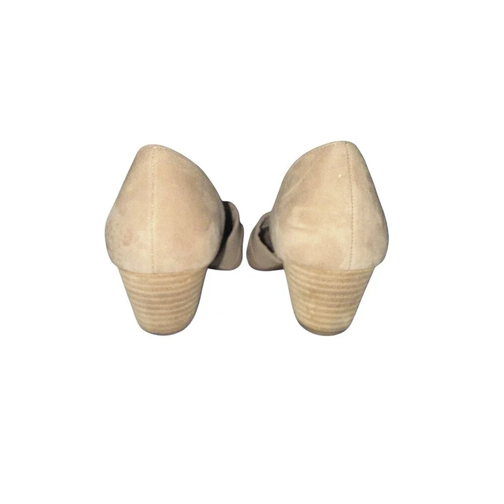 Eileen Fisher Hilly D’Orsay Suede Pumps Heels Pointed Toe Neutral Beige Taupe 8 - Picture 7 of 10